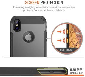 img 3 attached to 📱 Trianium Duranium Series Holster Case for iPhone Xs Max 2018 - Gunmetal | Heavy-Duty Protection with Rotating Belt Clip & Kickstand | Scratch Resistant & Shock Absorption