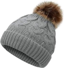 img 2 attached to 🧒 Unisex American Trend Baby Hat - Knit Infant Beanie for Winter with Pom Pom