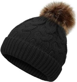 img 1 attached to 🧒 Unisex American Trend Baby Hat - Knit Infant Beanie for Winter with Pom Pom