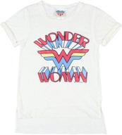 wonder woman hi-low raw edge t-shirt with retro logo for girls logo