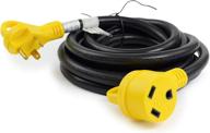 🔌 15-футовый удлинительный кабель rv с светодиодным индикатором питания - стандартный штекер 30 ампер мужского на 30 ампер женского типа (30 ампер - leisure cords) логотип