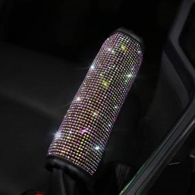 img 1 attached to 🚗 Pinbola Shining Bling Auto Seat Belt Cover & Handbrake Cover & Shift Gear Knob Cushion Set - Lustrous Crystal Diamond Car Decor Accessories (Color) - 4 Pcs Package