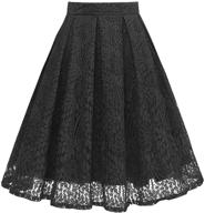 girstunm women high waist pleated a-line knee length lace pockets skirt: elegant and functional fashion for women logo