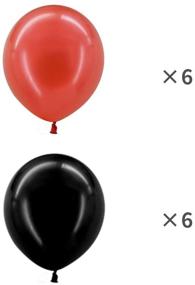 img 1 attached to 🎉 Яркий красный набор для вечеринки в стиле "Черный": помпоны, кисти, шары и многое другое.
