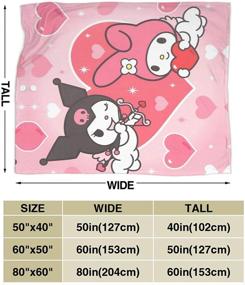 img 3 attached to 🔥 Ultra-Soft Micro Fleece Blanket by Palglg: Lovely Kuromi and My Melody Edition - All-Season Indoor & Car Use, Soft & Comfortable (50x40)