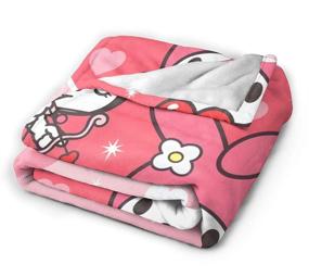 img 1 attached to 🔥 Ultra-Soft Micro Fleece Blanket by Palglg: Lovely Kuromi and My Melody Edition - All-Season Indoor & Car Use, Soft & Comfortable (50x40)