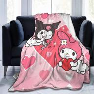 🔥 ultra-soft micro fleece blanket by palglg: lovely kuromi and my melody edition - all-season indoor & car use, soft & comfortable (50x40) logo