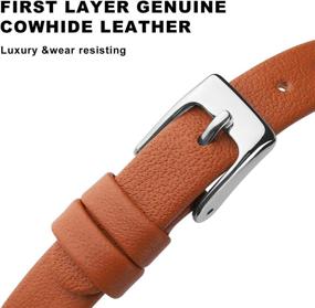 img 3 attached to 👫 ZUKVYE Slim Thin Genuine Leather Bands - Compatible with Bond Touch Bracelet, Brown - New Genuine Leather Replacement Strap for Women and Men