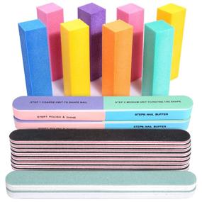 img 4 attached to FANDAMEI 20PCS Professional Nail Files and Buffers: Rectangular Buffer Block & 100/180 Grit File, 7-Way File & Nail Polishing Buffer - Nail Care Toolkit