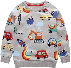img 4 attached to 🌈 BTGIXSF Rainbow Crewneck Boys' Sweatshirt – Fashion Hoodies & Sweatshirts for Stylish Boys