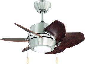 img 2 attached to 🔥 LITEX Industries GA24BNK6L Gaskin Sleek 24" Ceiling Fan - Brushed Nickel Finish, 6 Reversible Blades in Glazed Cherry/Driftwood, UL Rated