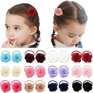 🎀 stylish and adorable: elesa miracle 12 pairs baby girls hair bow elastic ties - mini bow hair elastics for a cute and chic look! logo