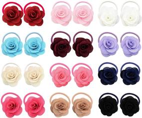 img 3 attached to 🎀 Stylish and Adorable: Elesa Miracle 12 Pairs Baby Girls Hair Bow Elastic Ties - Mini Bow Hair Elastics for a Cute and Chic Look!