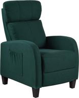 🪑 slim manual recliner chair for living room - casa andrea milano in emerald green логотип