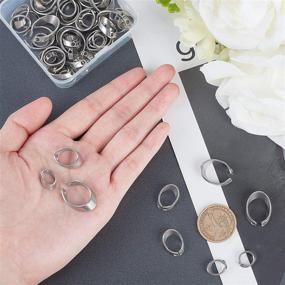 img 3 attached to 📿 UNICRAFTALE 60pcs Pendant Buckle Set: 3 Sizes Stainless Steel Snap Bails Connectors for DIY Dangle Charms Necklace Jewelry, in Stainless Steel Color