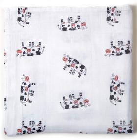 img 4 attached to Ella Bonna Cow Print Baby Blanket, Cow Muslin Baby Blanket , Farm Blanket, 100% Organic Cotton, Babyshower Gift - 47x47 inches