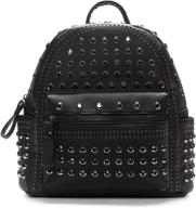 womens studded leather backpack casual logo