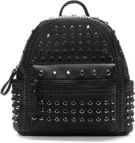 img 4 attached to Womens Studded Leather Backpack Casual