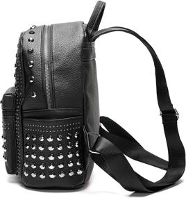 img 1 attached to Womens Studded Leather Backpack Casual