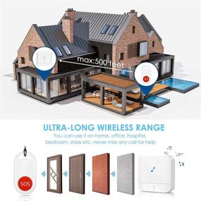 img 1 attached to 📟 Wireless Patient Pager - BISTEE Personal Caregiver Pager System with SOS Call Buttons/Transmitters & Receivers, Nurse Calling Alert Patient Help System for Home/Elderly