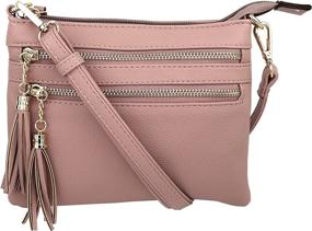 img 4 attached to 👜 Stylish Multi-Zipper Crossbody Handbag with Tassel Accents for Women: Handbags & Wallets