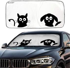 img 4 attached to IC ICLOVER Car Windshield Sunshade With Pet Design