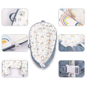 img 2 attached to 🌈 Rainbow Baby Nest: Portable, Soft Cotton Co-Sleeping Bassinet for Traveling and Napping