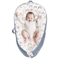 🌈 rainbow baby nest: portable, soft cotton co-sleeping bassinet for traveling and napping logo