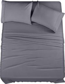 img 4 attached to Utopia Bedding Queen Bed Sheets Set - Premium 4 Piece Bedding - Luxurious Brushed Microfiber - Resistant to Shrinkage, Fading & Easy Care (Queen, Grey)