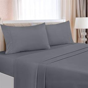 img 3 attached to Utopia Bedding Queen Bed Sheets Set - Premium 4 Piece Bedding - Luxurious Brushed Microfiber - Resistant to Shrinkage, Fading & Easy Care (Queen, Grey)