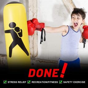 img 3 attached to 🎄 Christmas 63” Inflatable Punching Bag with Stand: Ultimate Stress-Relief Gift for Kids and Adults with Immediate Bounce-Back Action, Ideal for Karate and Taekwondo Home Boxing Practice