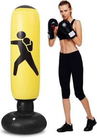 img 4 attached to 🎄 Christmas 63” Inflatable Punching Bag with Stand: Ultimate Stress-Relief Gift for Kids and Adults with Immediate Bounce-Back Action, Ideal for Karate and Taekwondo Home Boxing Practice