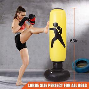 img 1 attached to 🎄 Christmas 63” Inflatable Punching Bag with Stand: Ultimate Stress-Relief Gift for Kids and Adults with Immediate Bounce-Back Action, Ideal for Karate and Taekwondo Home Boxing Practice