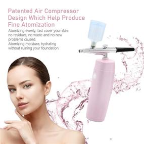 img 1 attached to Cordless Airbrush Kit Pinkiou: Portable Makeup Set for Travel, Free Foundation Spray Paint Airbrush Kit for Painting with 3 Different Cups, Ideal for Nail Art and Decorating