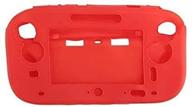 🎮 wiiu gamepad controller soft rubber shell case cover - red | enhanced protection for wiiu controller logo