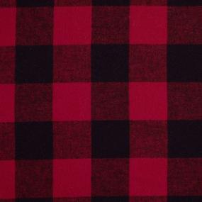 img 1 attached to 🛏️ Rustic Buffalo Check Flannel Bed Sheet Set by Amazon Brand – Stone & Beam, Queen Size, Red and Black