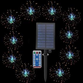 img 4 attached to Dreamworth 10 Pcs Total 600 LED Firework Copper Wire Lights: The Ultimate Waterproof Starburst Lights for Christmas, Birthday, Bedroom, Corridor Patio, and Wedding!