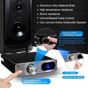 img 2 attached to 🎵 FX AUDIO Усилитель мощности Bluetooth 5.0 2.1 канала с DSP-управлением басами и высокими: улучшите звук с активным сабвуфером - 60Wx2 QCC3003 TAS5342A USB Стерео Полный цифровой класс D усилитель с пультом дистанционного управления для домашнего аудио