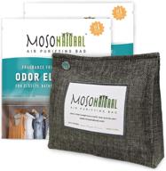 moso natural: stand up air purifying bag (2 pack - 300g) for closets, bathrooms, pet areas – unscented, chemical-free charcoal odor eliminator logo