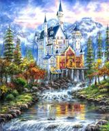 🖌️ fipart 5d diy diamond painting: castle wall stickers for living room decoration logo