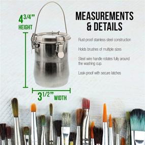 img 1 attached to 🖌️ Premium Stainless Steel Brush Washer: Leak-Proof & Large-Size by US Art Supply