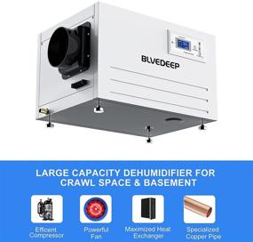 img 1 attached to 🌧️ BLVEDEEP 145 Pints Basement/Crawl Space Dehumidifier with Auto Defrost, Drain Hose, and 5-Year Warranty - ETL Listed for Water Damage Storage