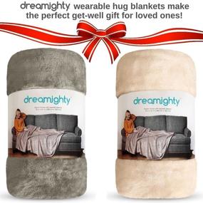 img 1 attached to 🧥 Cozy Hug Wearable Blanket in Ivory Cream - Comfortable Warm Fuzzy Throw Blanket for Couch and Bed, Ideal Thinking of You Gifts for Women, Men, and Teenage Girls, Perfect Get Well Soon or Cancer Feel Better Gift