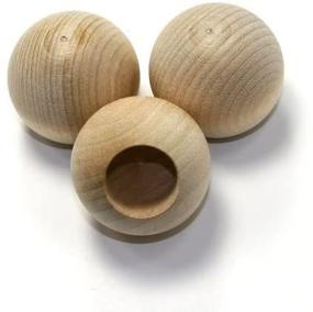 img 2 attached to 🔴 Mylittlewoodshop 1-1/4" Dowel Cap with 5/8" Hole - Pack of 6, Unfinished Wood