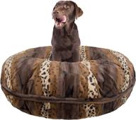 🐾 bessie and barnie signature wild kingdom luxury extra plush faux fur bagel pet/dog bed: unbeatable comfort in multiple sizes logo