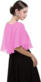 img 1 attached to 👰 Chiffon Evening Wedding Bridal Capelet - Women's Accessories in Scarves & Wraps