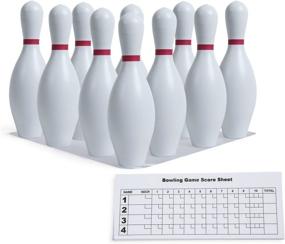 img 4 attached to Champion Sports Plastic Bowling Pins: Training & Kids Games Set in Red/White