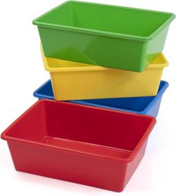 img 4 attached to Humble Crew Primary Color Set - Large Plastic Storage Bins (Pack of 4)