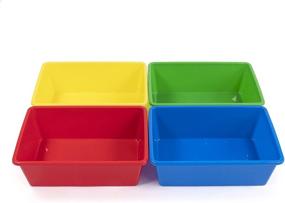 img 1 attached to Humble Crew Primary Color Set - Large Plastic Storage Bins (Pack of 4)