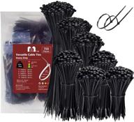 🔗 700-pack assorted sizes zip ties: heavy-duty, uv resistant, 40lbs plastic wire ties for home, office, and gardening logo